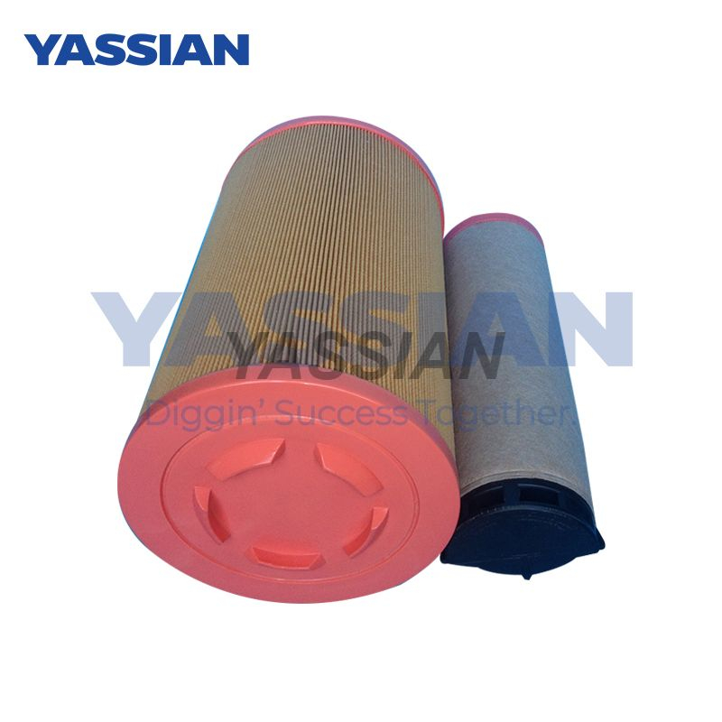 Micron Folded Paper 2567902 2567903 Excavator Fuel Filters