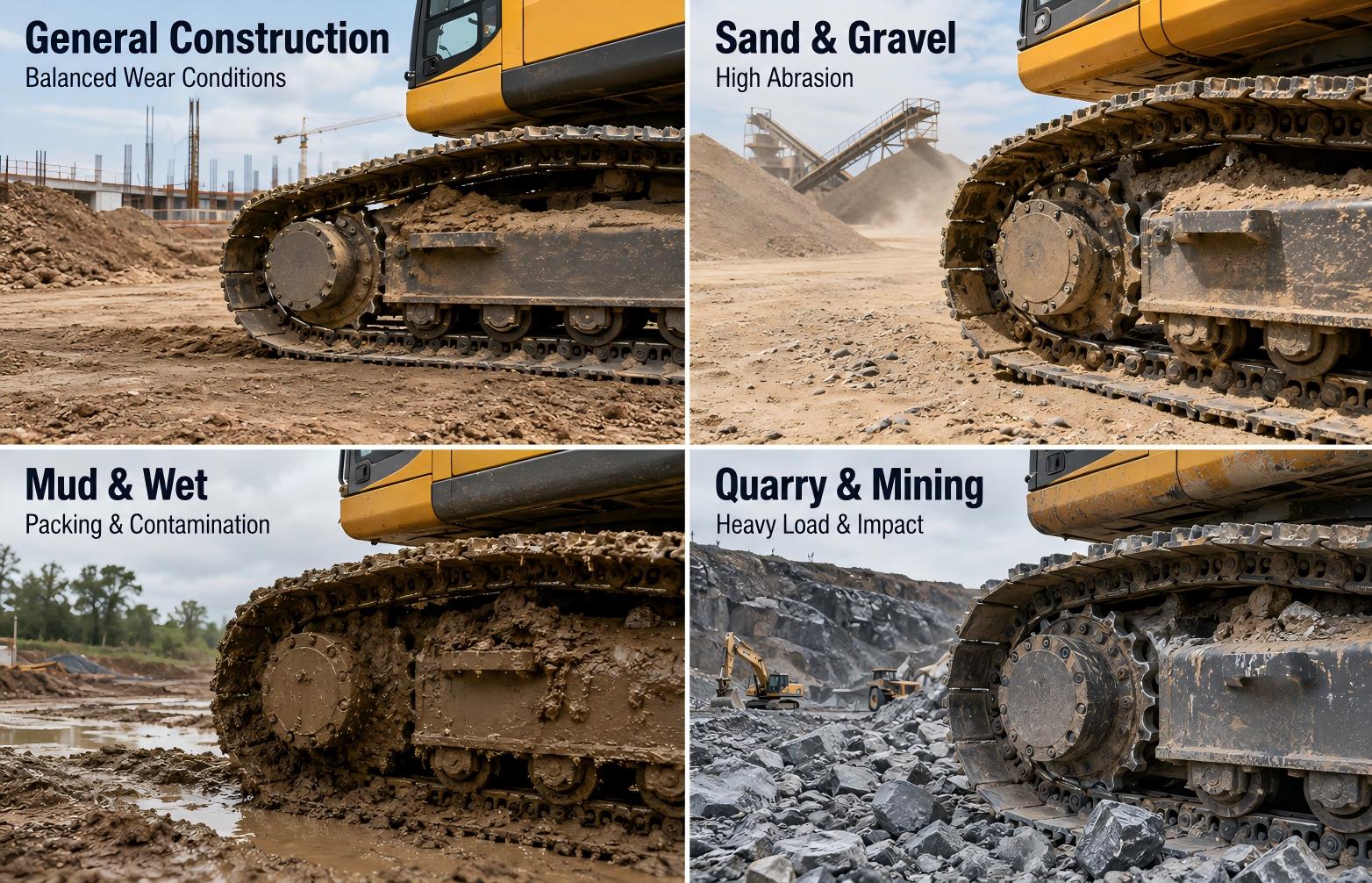 Excavator drive sprocket for different working conditions