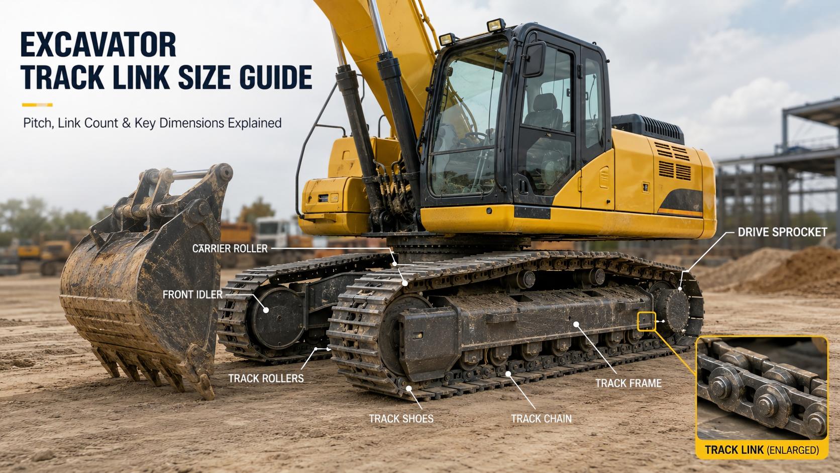 How to measure excavator track link pitch center to center between pins