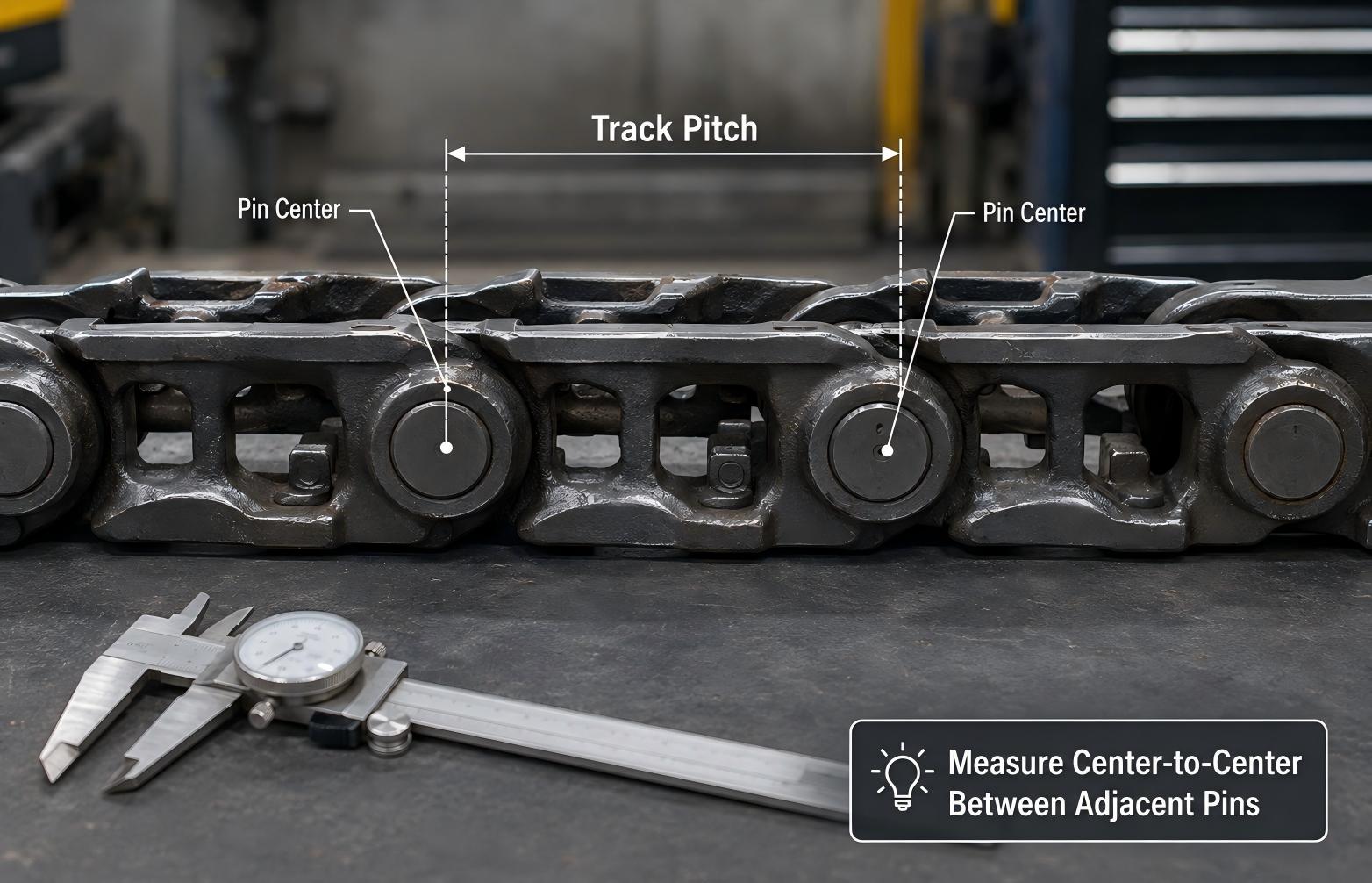 How to count excavator track chain links from the master link